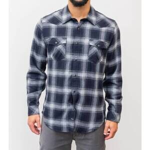 NEW RAILS roy plaid shirt in silver midnight